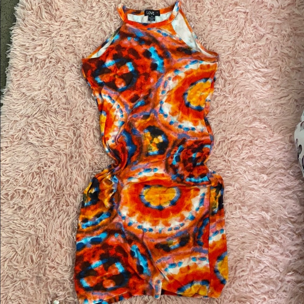 Tie-dye fitted dress